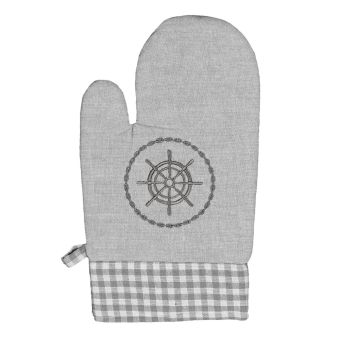 Kuchyňská chňapka 2203 KRUH A KÁRO, šedá 28x18cm