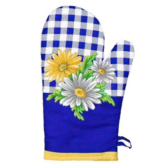 Kuchyňská chňapka GERBERA, modrá, 28x18cm