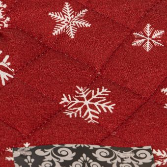 Kuchyňská chňapka vánoční QK-205B, tmavě červená vločka, 28x18cm