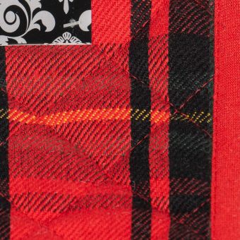 Kuchyňská podložka vánoční QK-206A, červeno-zelené káro, 20x20cm