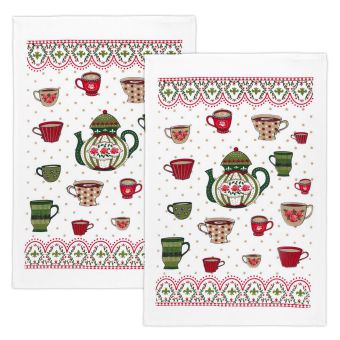 Kuchyňská utěrka froté 203 ČAJOVÁ KONVIČKA, zelená 1 kus, 40x60cm