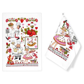 Kuchyňská utěrka froté 207 KUCHAŘ, červená 1 kus, 40x60cm