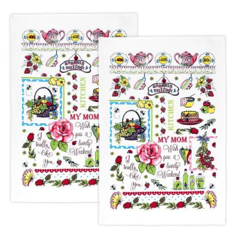 Kuchyňská utěrka froté 210 RŮŽE, růžová 1 kus, 40x60cm