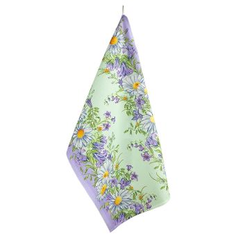 Kuchyňská utěrka vaflová 301 KVĚTY, zeleno-fialová 1 kus, 50x70cm