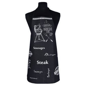Kuchyňská zástěra BARBEQUE TIME, černá, 63x80cm