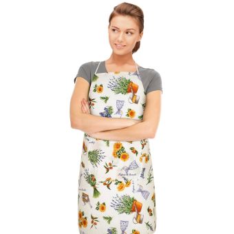 Kuchyňská zástěra EMA 7750/561, LEVANDULE FIALOVÁ, ŽLUTÁ 67x84cm