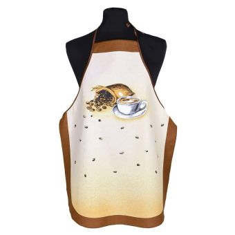 Kuchyňská zástěra KÁVA, hnědá, 63x80cm