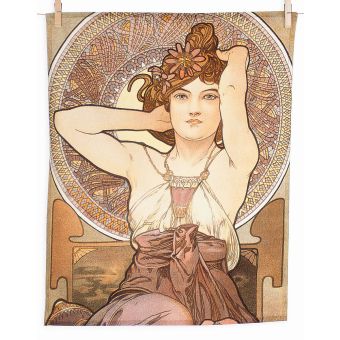 Utěrky ALFONS MUCHA AMETHYST, hnědo-béžové, 2 kusy 50x64cm