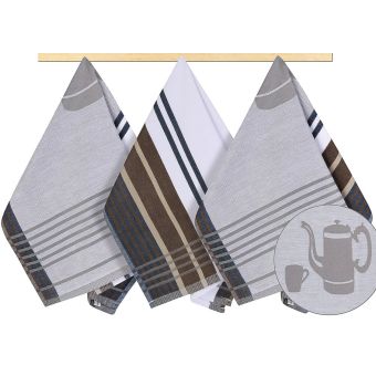 Kuchyňské utěrky 194 ŠEDÁ KONVIČKA, 3 kusy, 50x70cm