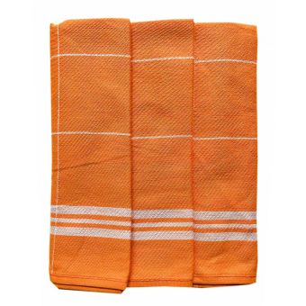 Kuchyňské utěrky EGYPTSKÁ BAVLNA 63, proužek, oranžová, 3 kusy, 50x70cm