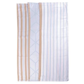 Kuchyňské utěrky EGYPTSKÁ BAVLNA U02 CUBUS, béžovo-světle modrá, 3 kusy, 50x70cm