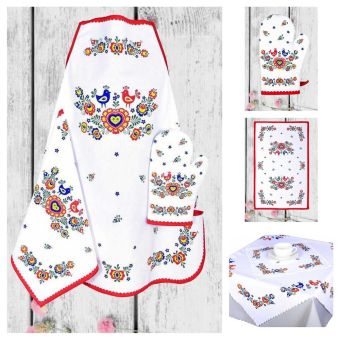 Kuchyňský set FOLKLOR ČERVENÝ (více možností)