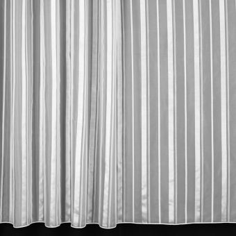 Kusová záclona voálová LUNA 5925/10, lesklý proužek, s řasicí páskou a olůvkem, jednobarevná bílá, (více rozměrů)