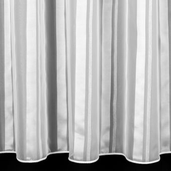 Kusová záclona voálová LUNA 5925/10, lesklý proužek, s řasicí páskou a olůvkem, jednobarevná bílá, (více rozměrů)