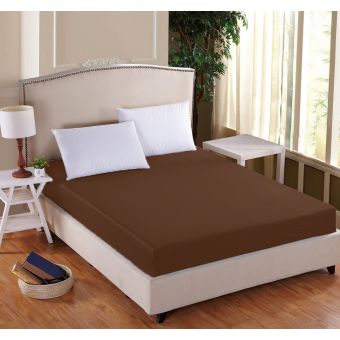 Luxusní napínací mako-jersey prostěradlo s lycrou DELUXE 180x200cm / 30cm elastické, čokoládové