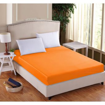 Luxusní napínací mako-jersey prostěradlo s lycrou DELUXE 180x200cm / 30cm elastické, oranžové