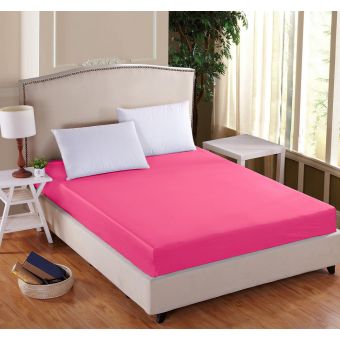 Luxusní napínací mako-jersey prostěradlo s lycrou DELUXE 180x200cm / 30cm elastické, růžové