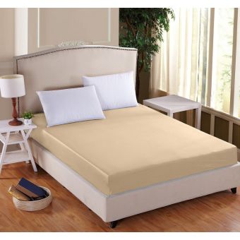 Luxusní napínací mako-jersey prostěradlo s lycrou DELUXE 90x200cm / 30cm elastické, smetanové