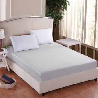 Luxusní napínací mako-jersey prostěradlo s lycrou DELUXE 180x200cm / 30cm elastické, stříbrné