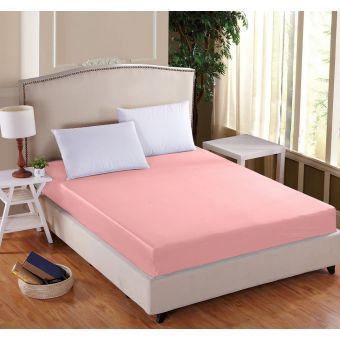 Luxusní napínací mako-jersey prostěradlo s lycrou DELUXE 90x200cm / 30cm elastické, světle růžové