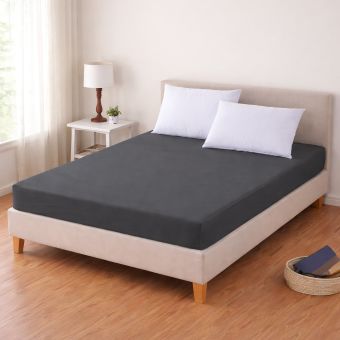 Luxusní napínací mako-jersey prostěradlo s lycrou DELUXE Collection 90x200cm / 30cm elastické, antracitové