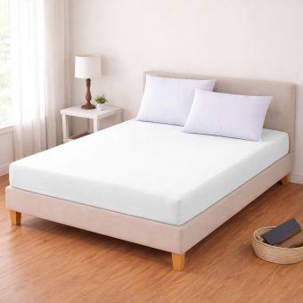 Luxusní napínací mako-jersey prostěradlo s lycrou DELUXE Collection 140x200cm / 30cm elastické, bílé