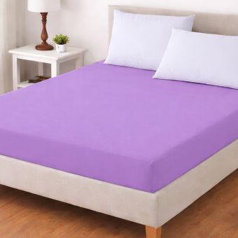 Luxusní napínací mako-jersey prostěradlo s lycrou DELUXE Collection 90x200cm / 30cm elastické, fialové