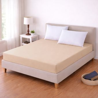 Luxusní napínací mako-jersey prostěradlo s lycrou DELUXE Collection 90x200cm / 30cm elastické, meruňkové