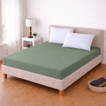 Luxusní napínací mako-jersey prostěradlo s lycrou DELUXE Collection 180x200cm / 30cm elastické, peppermint