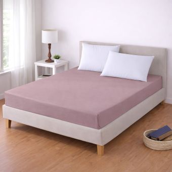 Luxusní napínací mako-jersey prostěradlo s lycrou DELUXE Collection 90x200cm / 30cm elastické,  pudrové