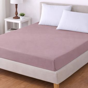 Luxusní napínací mako-jersey prostěradlo s lycrou DELUXE Collection 180x200cm / 30cm elastické, pudrové