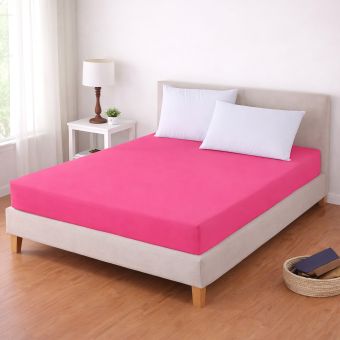 Luxusní napínací mako-jersey prostěradlo s lycrou DELUXE Collection 180x200cm / 30cm elastické, růžové