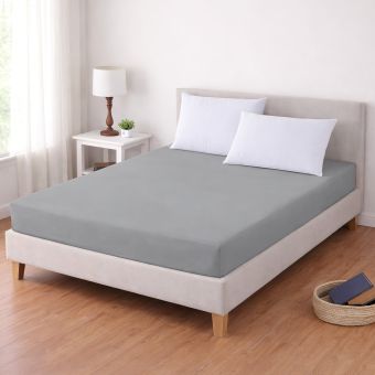 Luxusní napínací mako-jersey prostěradlo s lycrou DELUXE Collection 200x220cm / 30cm elastické, šedé