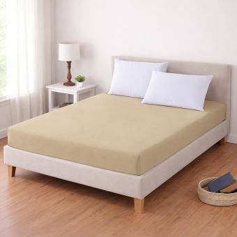 Luxusní napínací mako-jersey prostěradlo s lycrou DELUXE Collection 90x200cm / 30cm elastické, smetanové
