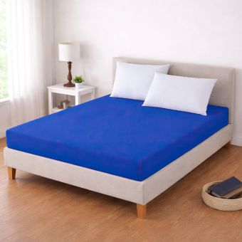 Luxusní napínací mako-jersey prostěradlo s lycrou DELUXE Collection 90x200cm / 30cm elastické, tmavě modré