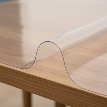 Průhledný ochranný ubrus na stůl z měkčeného PVC (tzv. měkké sklo) tl. 1,2mm, š.90cm (metráž)