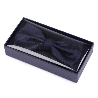 Motýlek pánský s kapesníčkem 870587/4 vzorovaný, tmavě modrý / kostičky