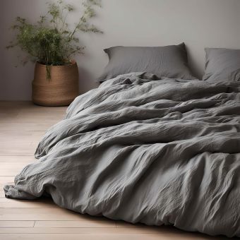 Povlečení Prem MUŠELÍN PREMIUM ŠEDÉ, jednobarevné, šedé, mušelín, 140x200cm + 70x90cm