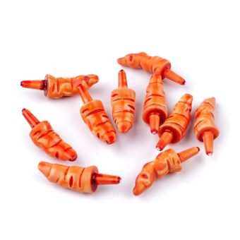 Nalepovací nos na sněhuláka, zakroucený, jednobarevná oranžová, 31x10mm