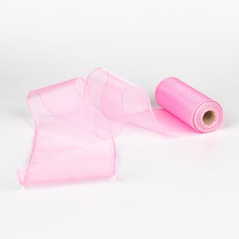 Organza dekorační 45536/5152 růžová, šíře 12cm, návin 9m