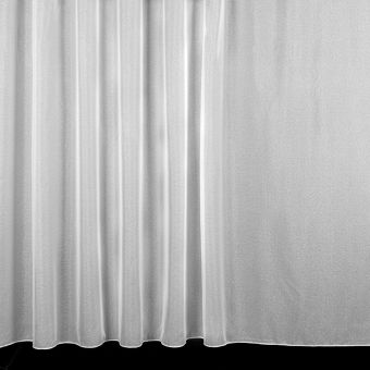 Kusová organzová záclona SELENA 1270, žíhaný vzor, s řasicí páskou a olůvkem, jednobarevná bílá, (více rozměrů)