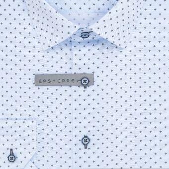 Pánská košile AMJ z lyocellu, modrá kytičkovaná, VDE1344, dlouhý rukáv (regular + slim-fit)