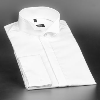 Fraková pánská košile na manžetové knoflíčky ANREDE Šohaj Strážnice, bílá 7078, dlouhý rukáv (comfort fit + slim-fit)
