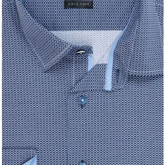 Pánská košile Lui Bentini, modrá s bílým půleným puntíkem LD226, dlouhý rukáv, regular fit