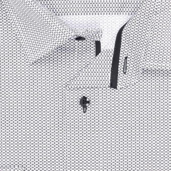 Pánská košile Lui Bentini, bílá s šedým půleným puntíkem LDS225, dlouhý rukáv, slim fit