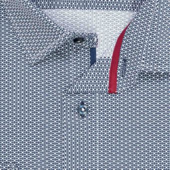 Pánská košile Lui Bentini, modrá s bílým okrasným puntíkem LDS233, dlouhý rukáv, slim fit