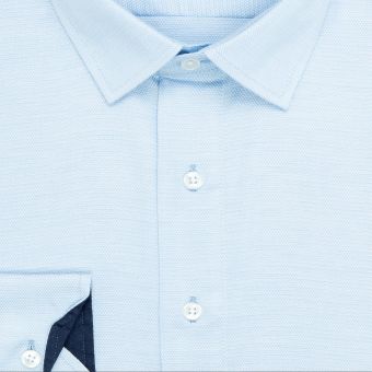 Pánská košile Lui Bentini, světle modrá vzorovaná LDS230, dlouhý rukáv, slim fit