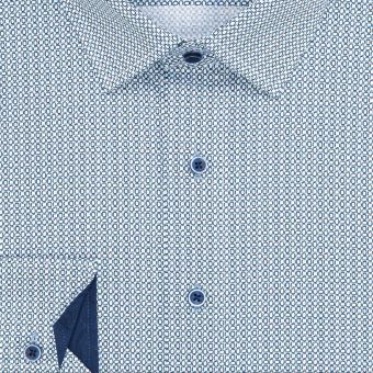 Pánská košile Lui Bentini, světle modrá vzorovaná LDS231, dlouhý rukáv, slim fit