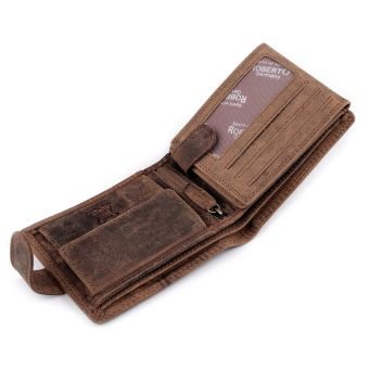 Pánská kožená myslivecká peněženka s RFID ochranou, 870349/20, hnědá - jelen, matná, 9,5 x 15 x 3,5 cm