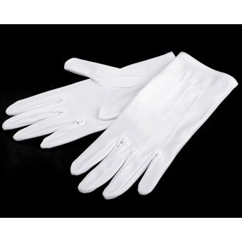 Pánské saténové společenské (taneční) rukavičky, 720778, bílé, velikost M